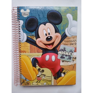 aderno Mickey e Minnie antigo anos 2000 vintage raro - 10 matérias com adesivos