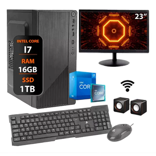 Computador Intel I7 16gb Ssd 1tb Completo 10 Pro Monitor 23
