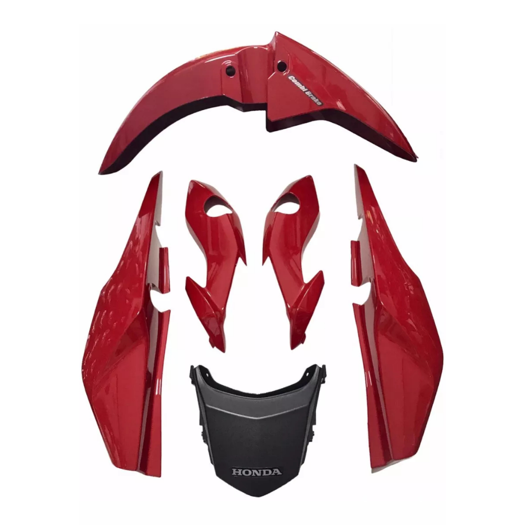 KIT CARENAGENS RABETA + PARALAMA DIANTEIRO + BANANINHAS START/FAN 2022-24 VERMELHO PEROLIZADO