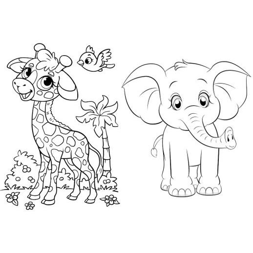 desenho para colorir safari