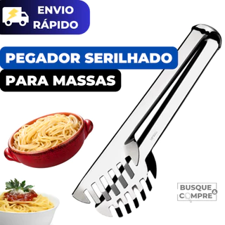 Pegador de Massa Serrilhado de Aço Inox para Churrasco Petiscos Salame Salada Carne Massas Cozinha