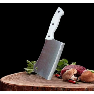 Cutelo 8 Inox Para Corte de Ossos Suinos Peixes Aves Faca Profissional Inox Lâmina 3mm