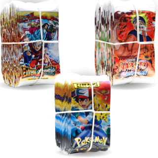 KIT 200 Cards Sortidos Naruto + Pokemon + Dragon Ball