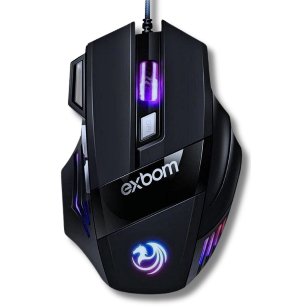 Mouse Gamer Exbom Ms-g260 Óptico Usb Led 7 Botões 3200 Dpi