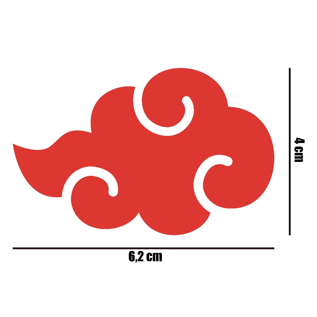 Adesivo Decorativos Akatsuki Naruto - Moto - 4 x 6,2 cm