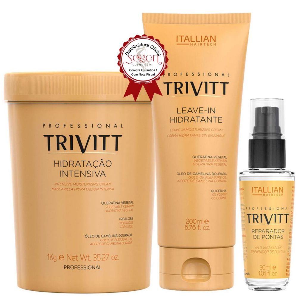 Kit Trivitt Máscara 1Kg + Leave In 200ml + Reparador 30ml | Shopee Brasil