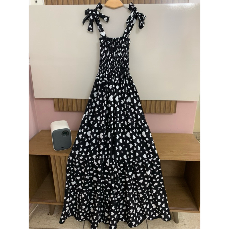 vestido longo de alca com elastec 3 marias viscose esatmapa