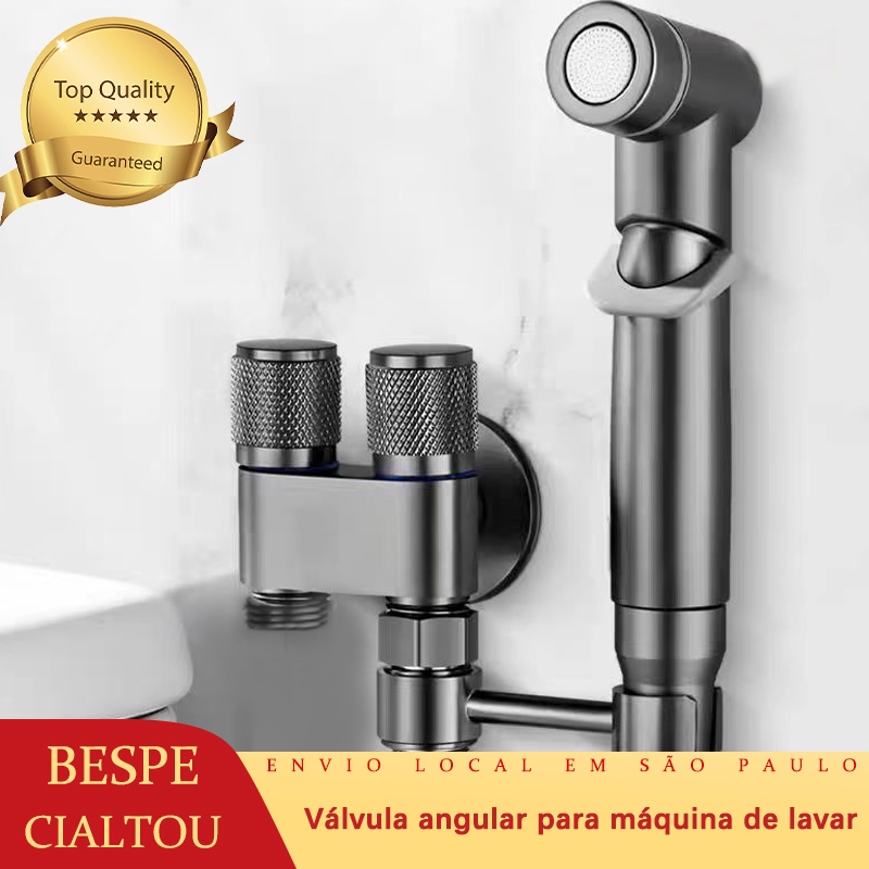 Kit Ducha Higiênica com Registro Duplo e Independente de Saída de Água Preto