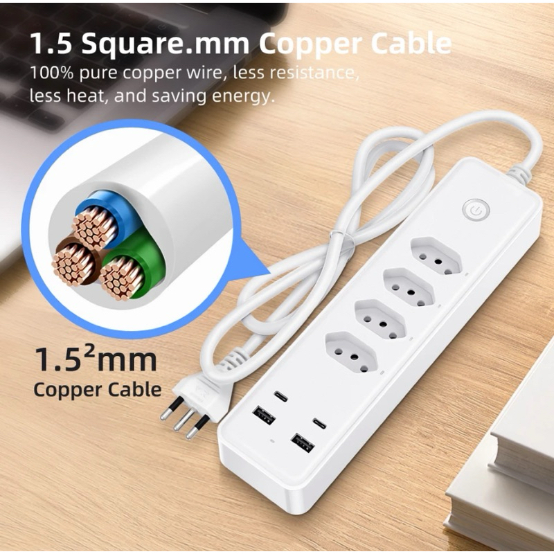 Filtro de Linha Régua de Tomadas 3 ou 4 tomadas 2 USB 2 Tipo C