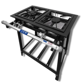 Fogão Standard Baixa Pressão Industrial 2 Bocas Completo JCN