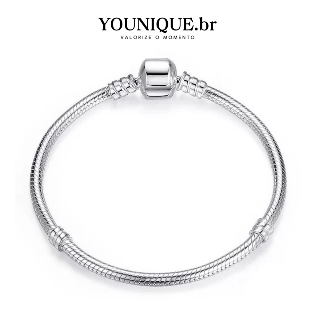 Pulseira Para Berloques Fecho Simples Trava Simples Antialergica Pandora Vivara Life