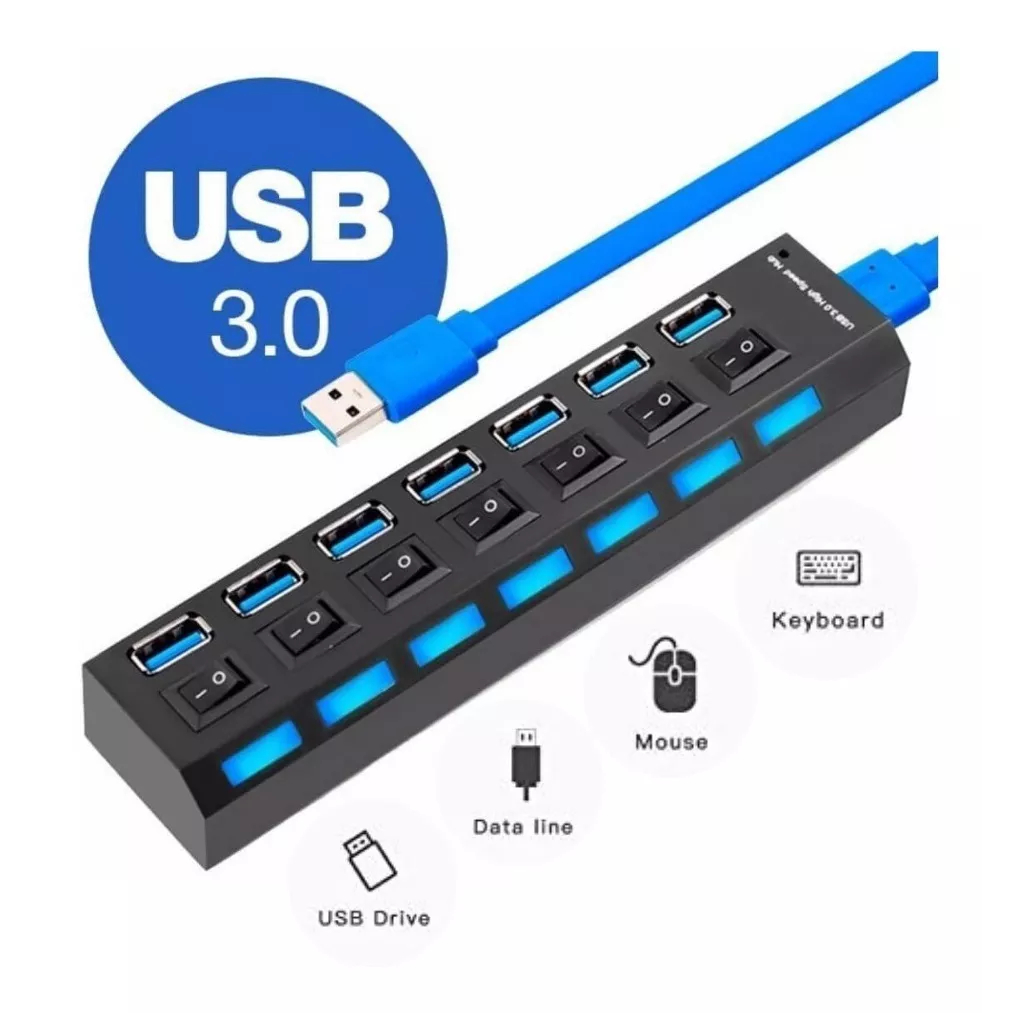 Hub Adaptador Usb Tipo C p/ 4 saídas Usb A - A058