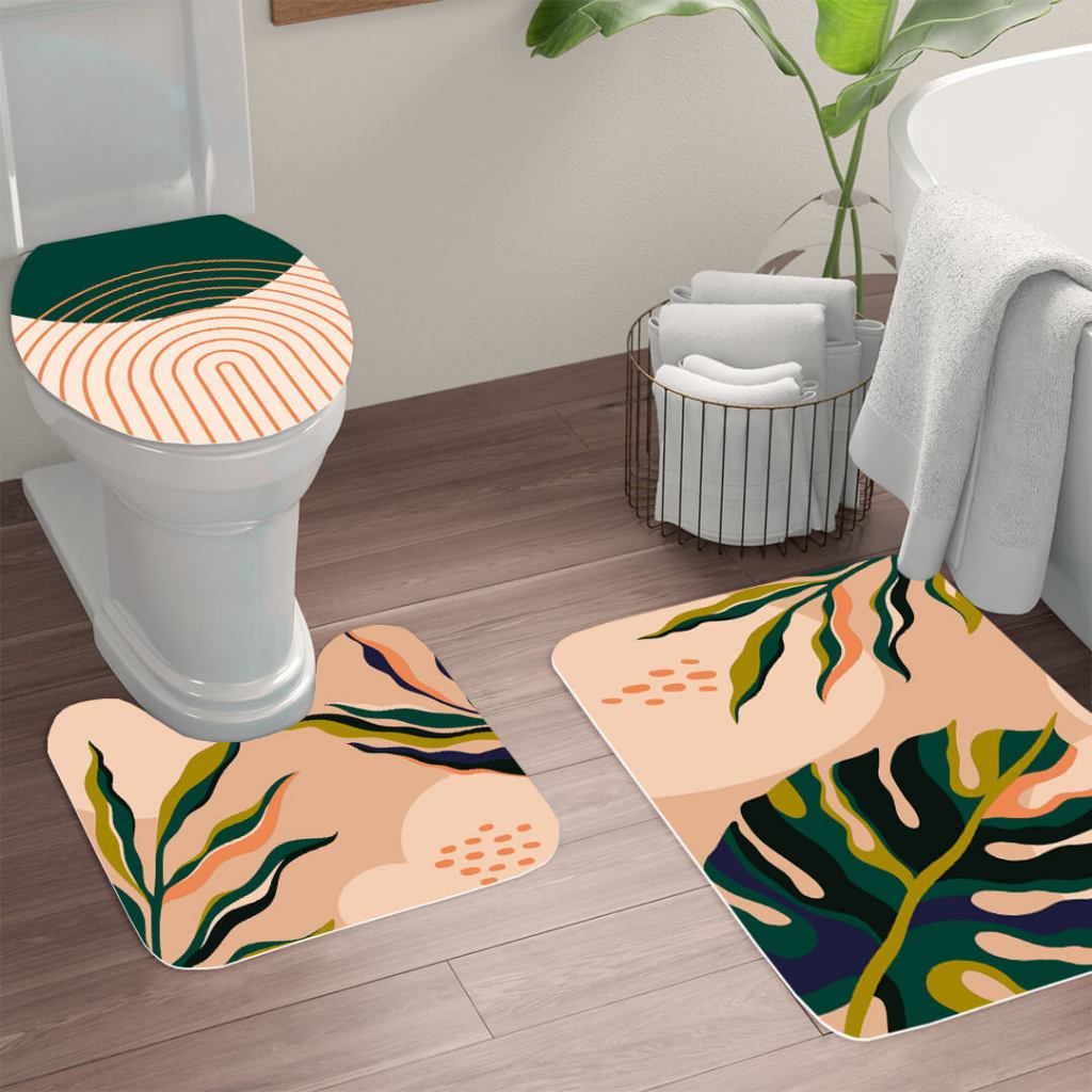Kit de 3 Tapetes para Banheiro Decorativo Antiderrapanete