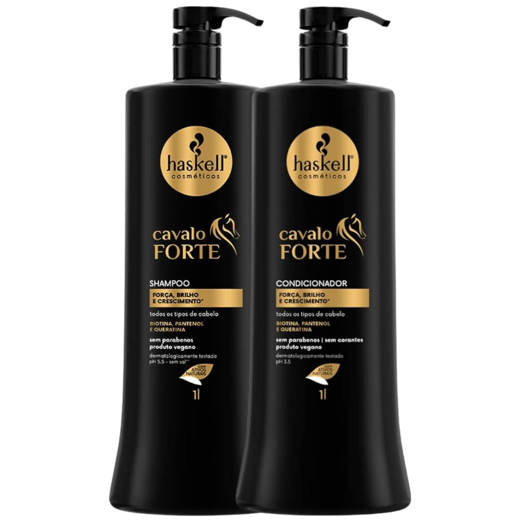 Kit Shampoo 1 kg + Condicionador 1kg Cavalo Forte Haskell Shampoo Fortalecedor