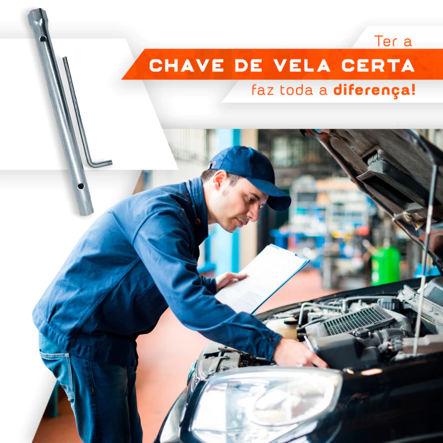Chave de Vela Longa Universal 30cm (300mm) 16mm ou 21mm em Aço Reforçado - foto 6
