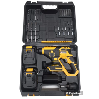 Furadeira Industrial Martelete Rotativo a Bateria com Impacto e Parafusadeira 25v + Maleta 27 Peças Lançamento