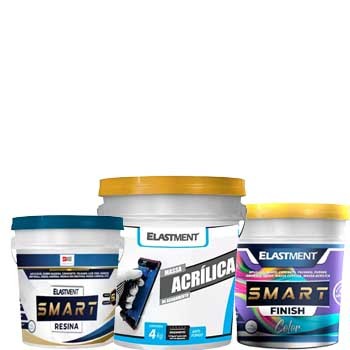 Kit Premium para Tratamento de Superfícies C1: Smart Resina 900ML, Massa Acrílica 4KG e Smart Color Fosco Branco 3,6L - Proteção e Estilo em um Só Pacote
