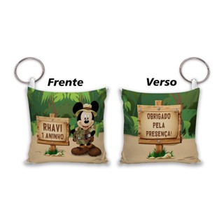 40 Almochaveiros Personalizados - Mickey Safari - Lembrancinhas