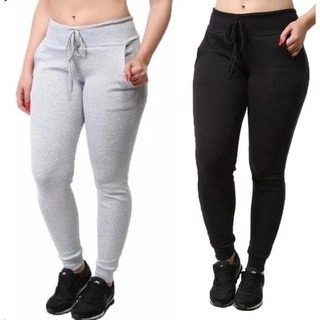 Calça Moletom Feminina Cintura Elástica Larga Tamanho Plus Size Com Cordão  Primavera Outono Folgada Casual