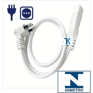 Extensão Elétrica / Cordão Prolongador Megatron 20A 2P+T 0,8 metros - (INMETRO) - Bivolt - Branca