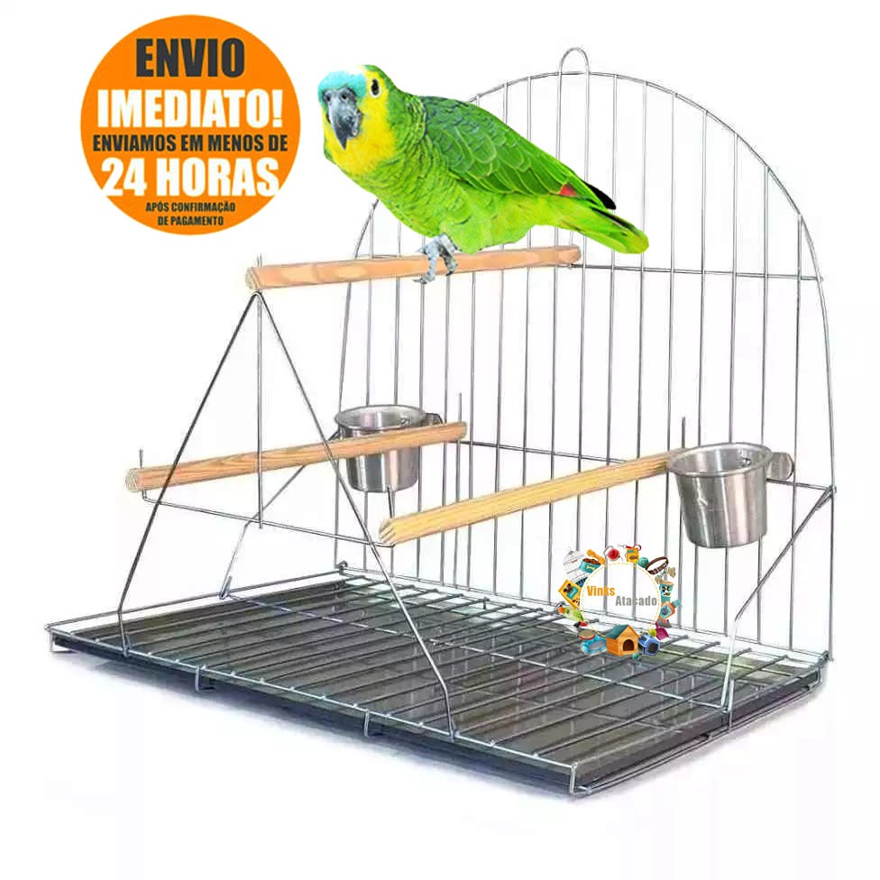 Gaiola Grande Aberta Poleiro Para Papagaio Maritaca Loro Calopsita ...