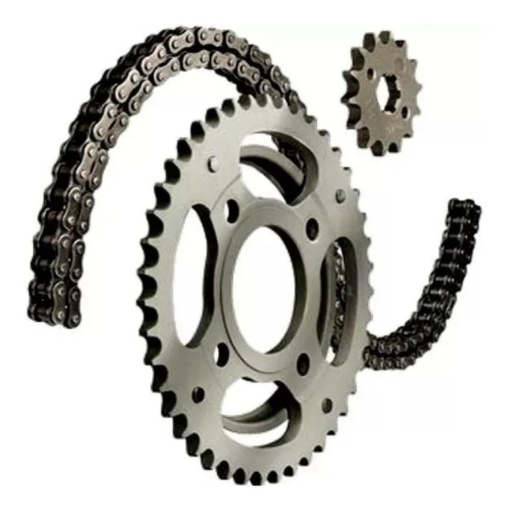 Kit Relação Transmissão Coroa Corrente Pinhão Shineray Xy 50 q New Smart 50 Jonny Hype 50