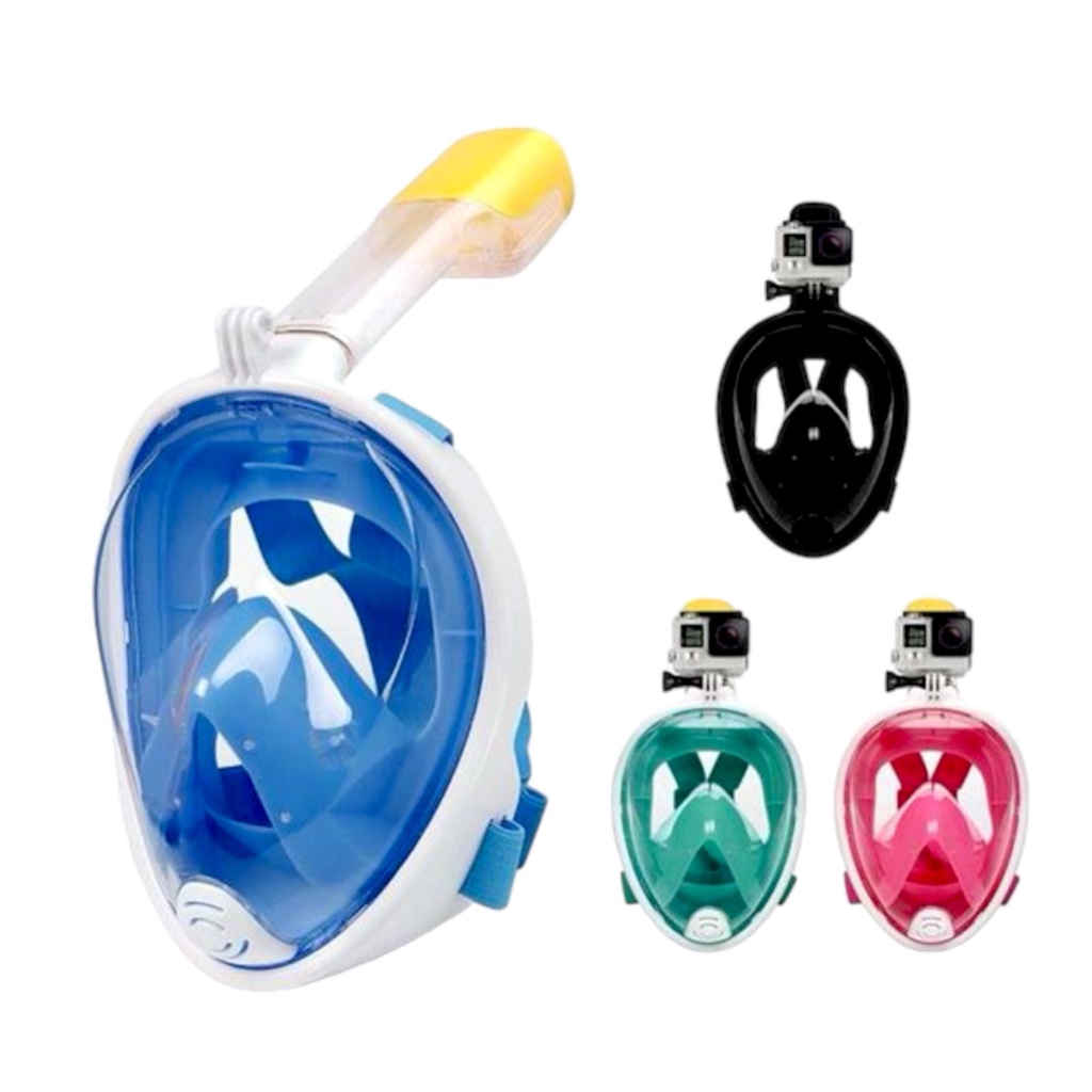 Máscara De Mergulho Profissional Snorkel Full Face Com Suporte Para ...