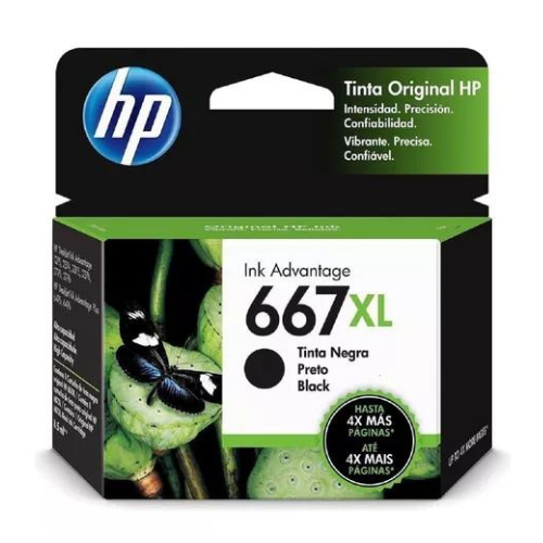 Cartucho Hp 667xl Preto(3ym81ab) Para 2376, 2774, 2776