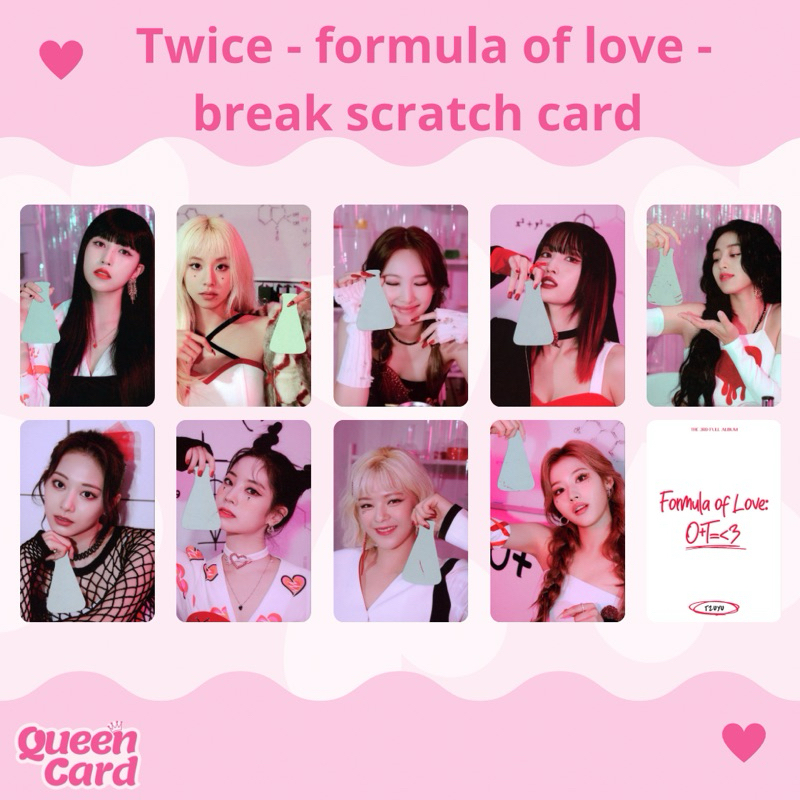 Kit Photocard Fanmade Holografico E Laminado Com Verso Twice Break Scratch Card Formula Of