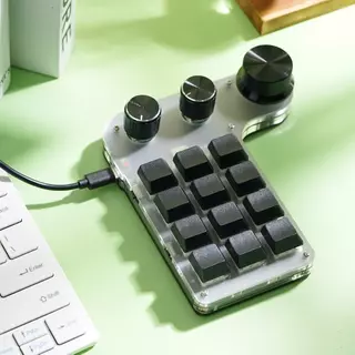 Macropad RGB 12 Teclas + 3 Knobs - Teclado Mecânico Customizável para Gamers e Videomakers