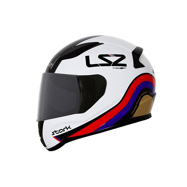 Capacete LS2 Rapid FF353 Stark Branco Vermelho Azul Dourado