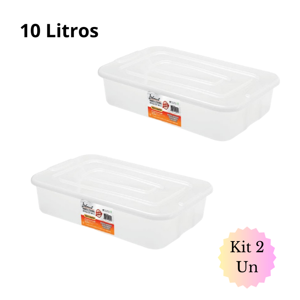 2 Bandejas Frigoríficas 10 Litros Com Tampa Resistente