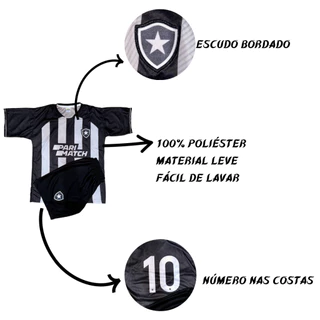 Kit Conjunto infantil juvenil futebol Botafogo Tamanho do 02 ao 14