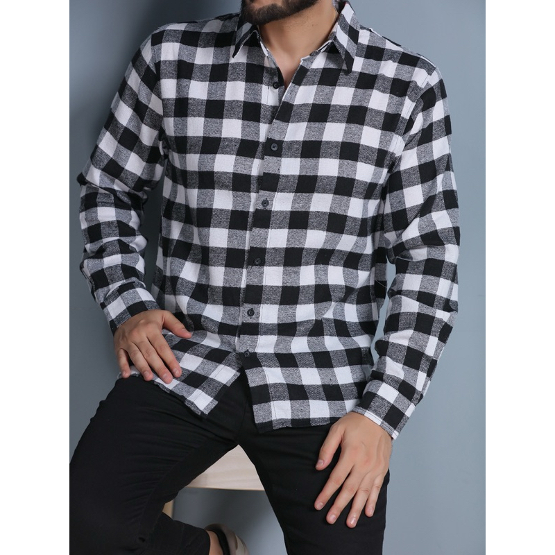 Blusa Camisa social Xadrez Masculina Manga Longa —— modelo novo