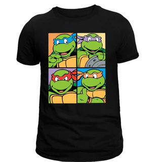Camisa-camiseta Tartarugas Ninja Desenho Animado Blusa unissex Adulto e infantil 100%Algodão