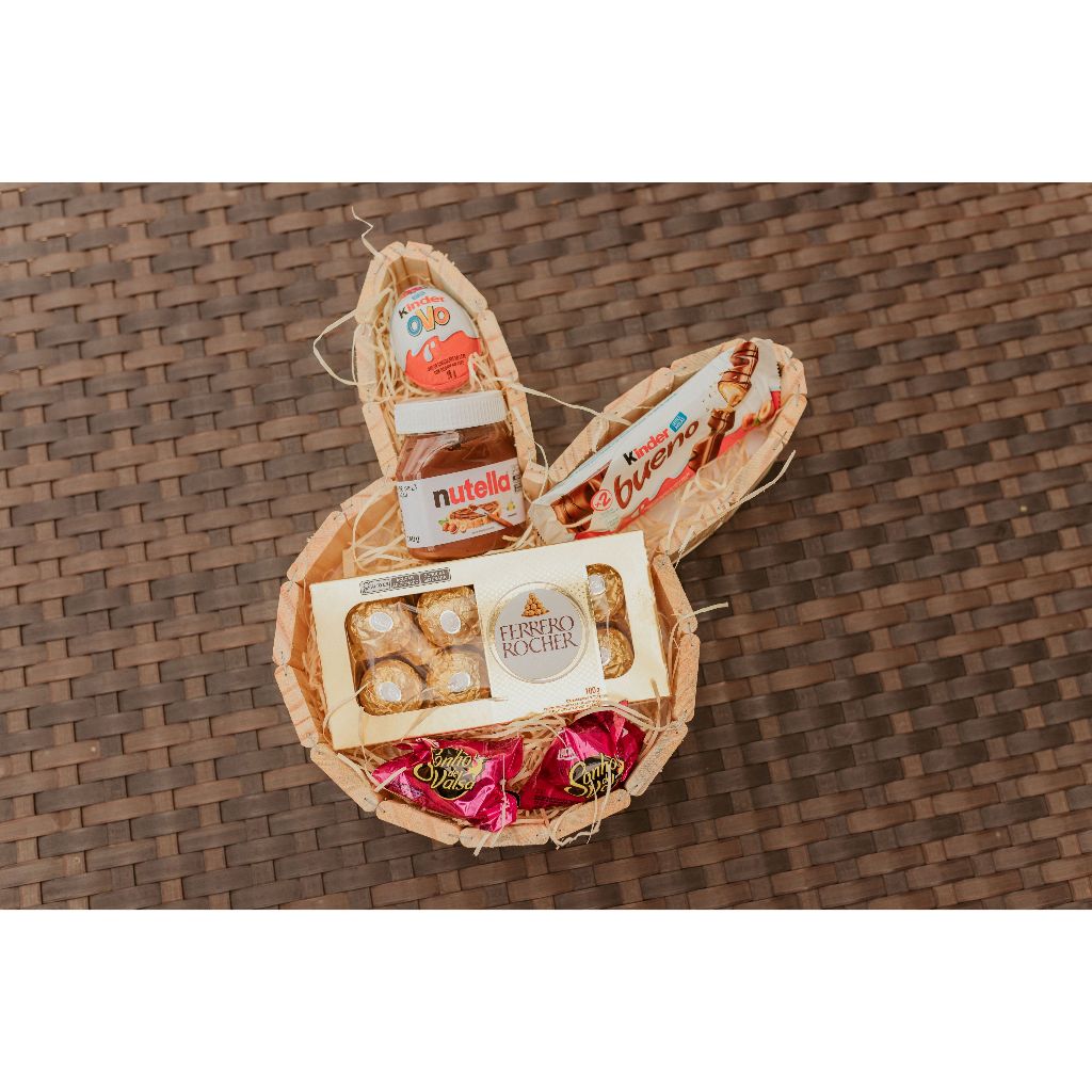 Cesta Coelho Bandeja Páscoa Pinus Café da Manhã Presente