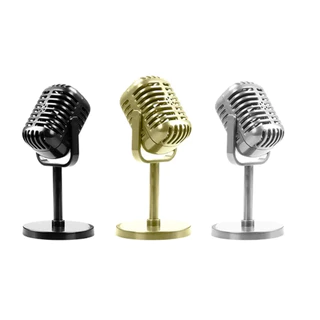 Decoração de mesa Microfone Decorativo Musica Cantor Presente Vintage Retro presente para cantores