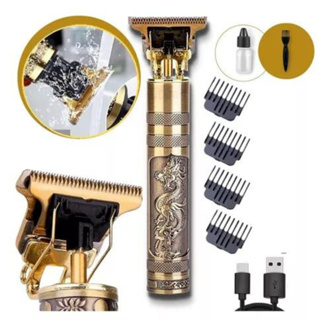 Máquina De Cortar Cabelo Aparelho Barbeador Elétrico Para Fazer Barba Cortador Dragon Buda Retro Ultra Afiado Barba USB Profissional Envio imediato