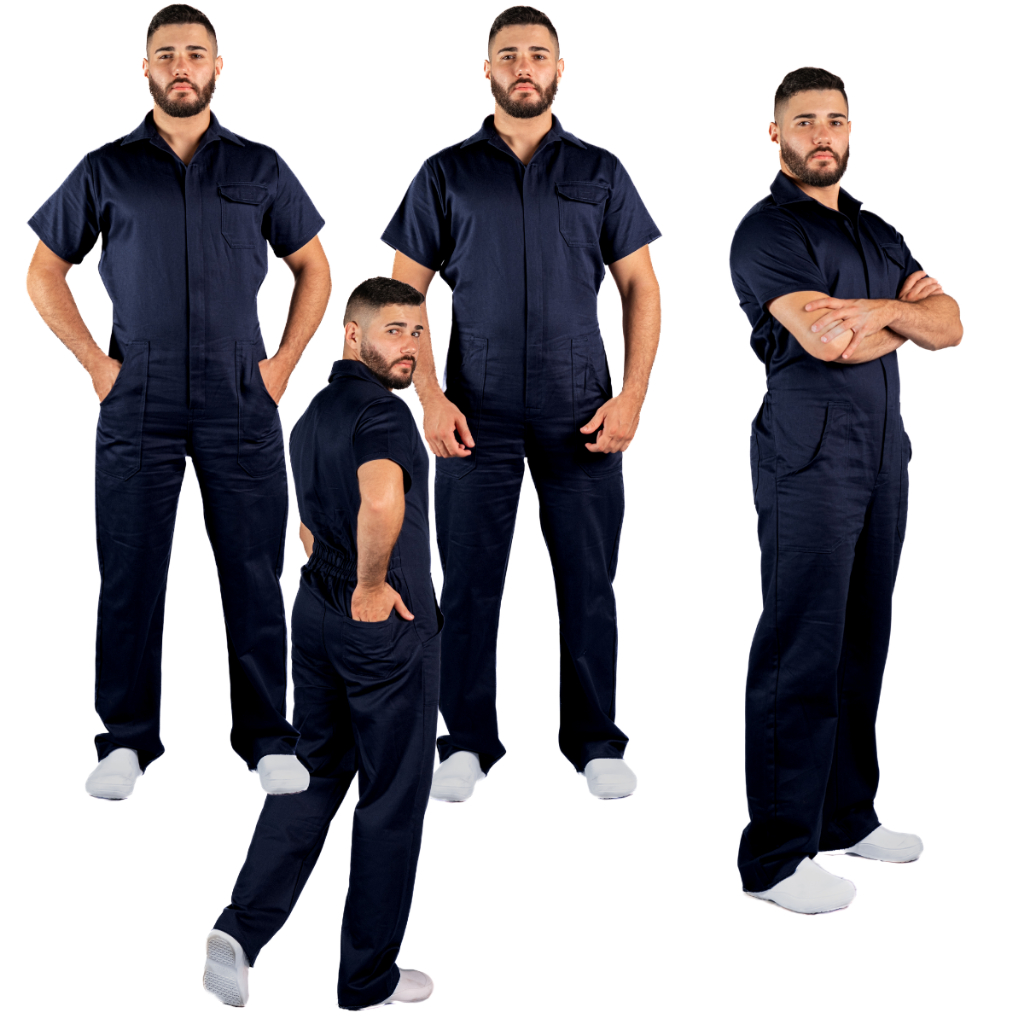 Macacão Manga Curta Brim Uniforme para Trabalho