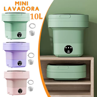 Mini Maquina De Lavar Roupas Portatil Dobrável 10 Litros