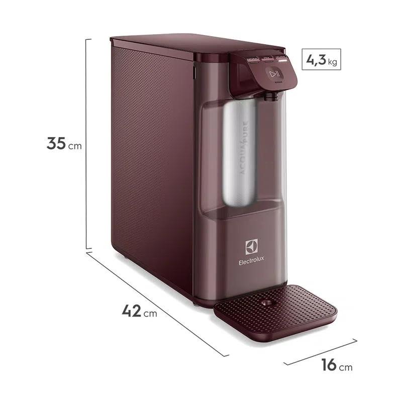 Purificador de Água Electrolux P12V Pure 4x Painel Touch Vermelho 110V/220V