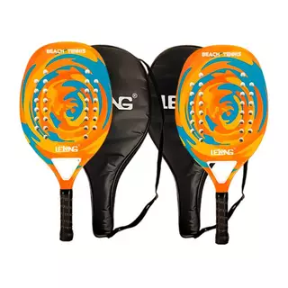 Kit 2 Raquetes Beach Tênnis Fibra De Carbono Mais Bolsa