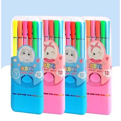 Kit C/ Estojo 12/24/36 Peças Canetinha para Presente Color Pen