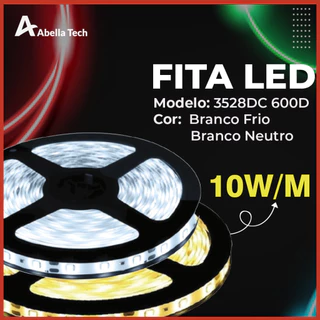 Fita LED 3528 Super Led Ultra 5M a prova d'água 600 Leds | Branco Frio e Branco Neutro | IP20 (Não Acompanha Fonte)