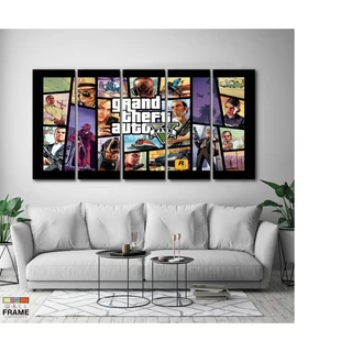 Quadro Decorativo Jogo GTA 5 - 5 peças