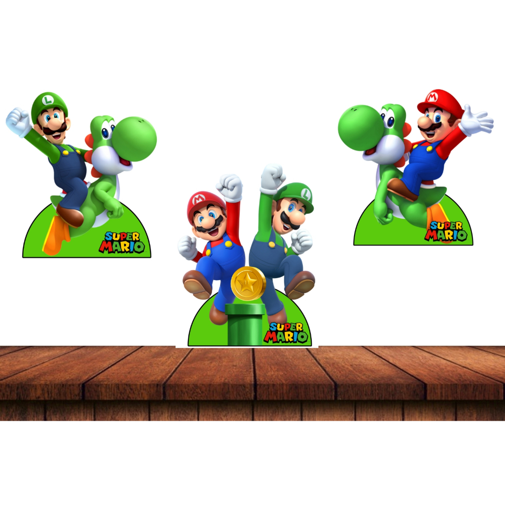 super mario kit display 3 peças 20cm | Shopee Brasil