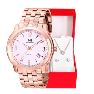 Relógio Champion Ana Hickmann Feminino Analógico Rosé + Kit Colar e Brincos Prova d