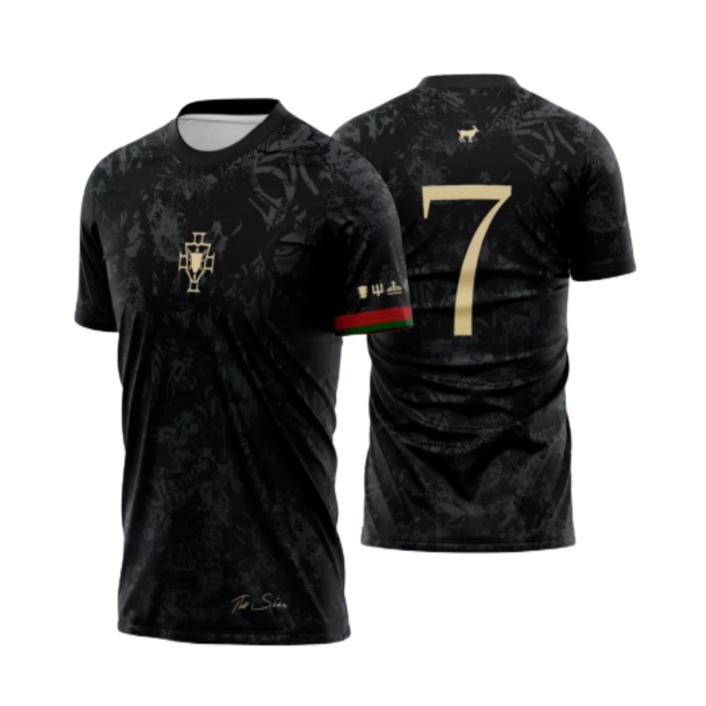 Camisa Cristiano Ronaldo Lançamento 2023/2024 Portugal preta