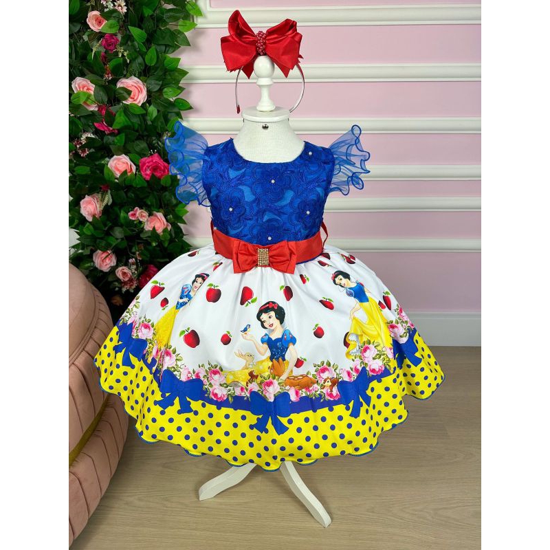 Vestido Tematico Luxo Branca de Neve | Shopee Brasil