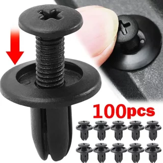 Pack 100 Fixadores Fender Parafuso Plástico Para-choque Carro Clip de Retentor em Oferta na Shopee